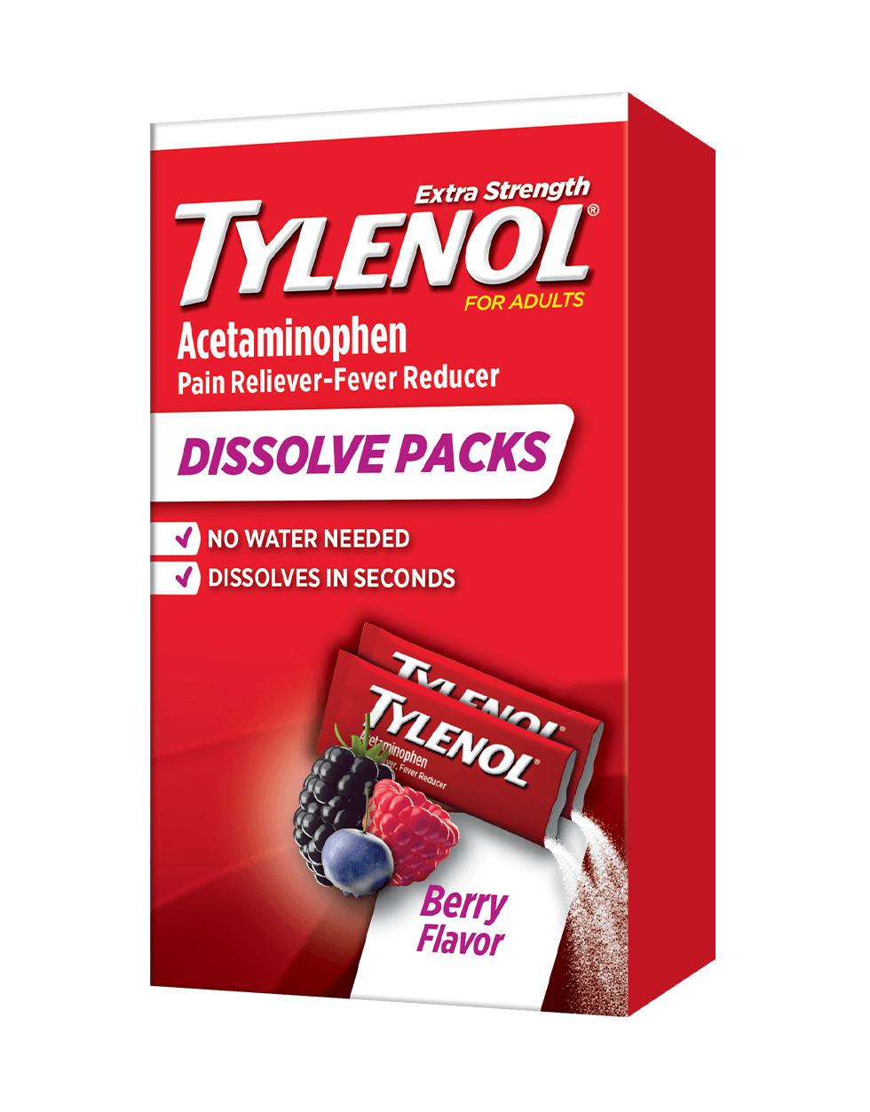 Extra Strength Dissolve Packs for Adult Pain & Fever Relief | TYLENOL®