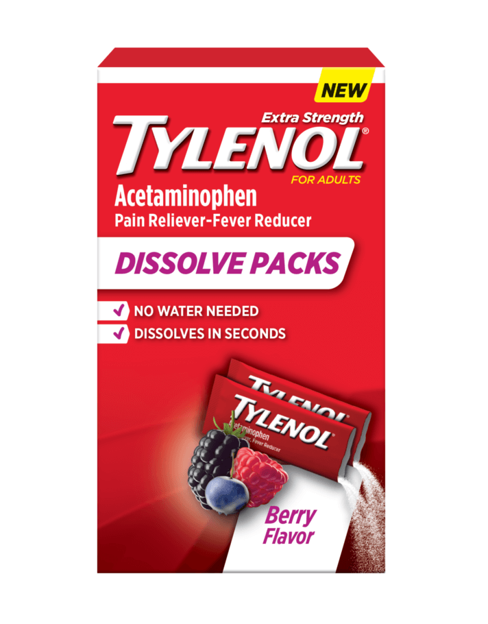 Extra Strength Dissolve Packs for Adult Pain & Fever Relief TYLENOL®